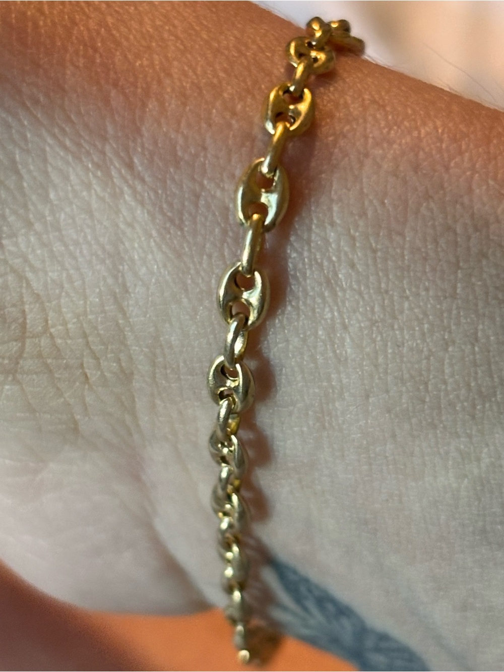 10k Yellow Gold 7” Gucci Puff Mariner Bracelet NEW Made in Italy - Picture 2 of 8
